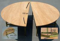 円テーブル　直径180㎝　半円型　(2台1組)